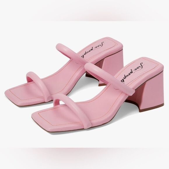 Free People Parker Double Strap Heel in Perfect Pink, Size 36.5 (US 6) - Picture 1 of 7